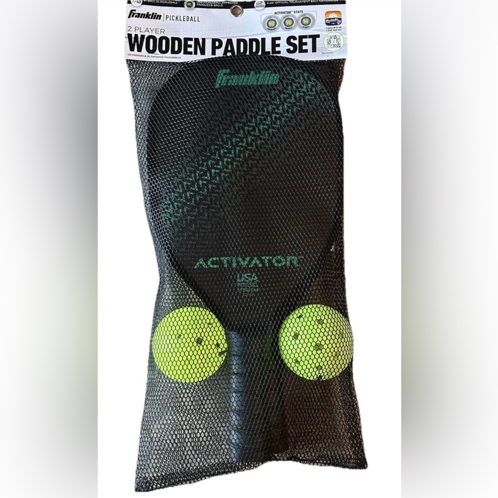 USA Approved Pickleball Paddles and Ball Set -Wooden Rackets + X-40 Pickleballs